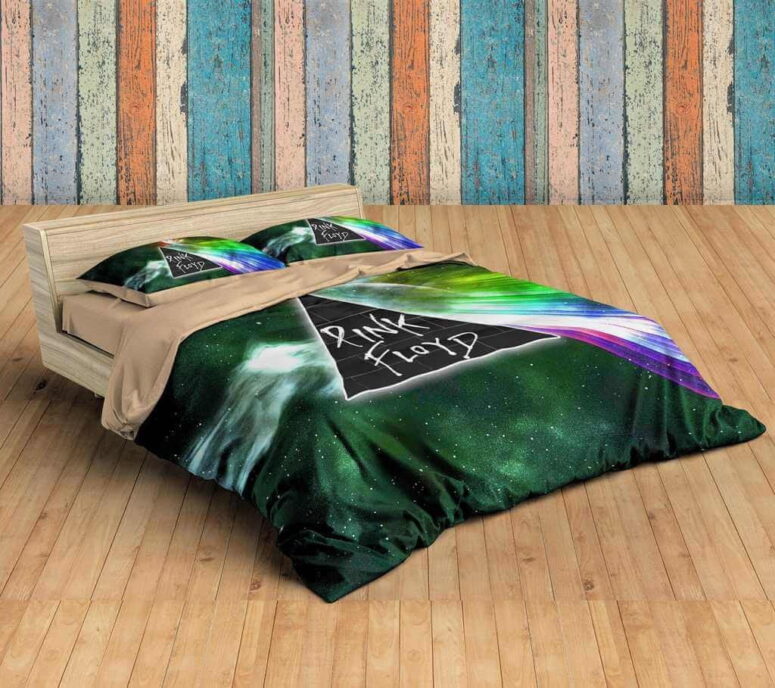 Dark Side Of Moon Galaxy Green Pink Floyd Bedding Set Dark Side Of Moon Galaxy Green Pink Floyd Bedding Set