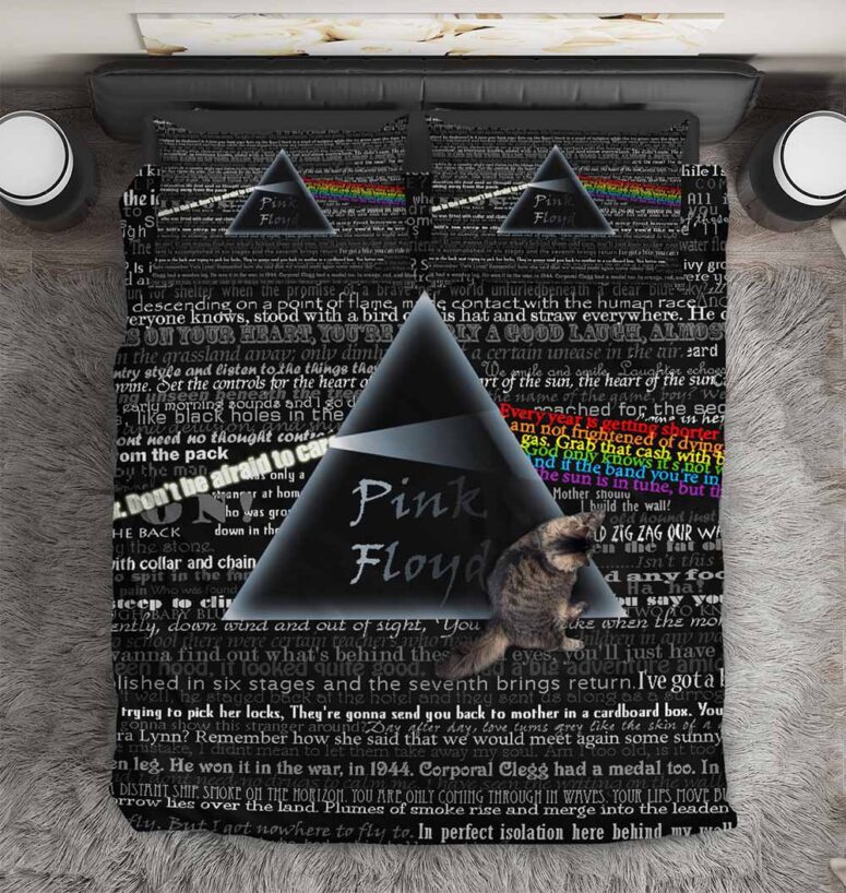Pink Floyd Lyric Collage Prism Vintage x DSOTM Bedding Set