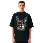 Pink Floyd Rock On Devil Horns Hand Gesture Front Shirt Man Black 1 - OtherBrick