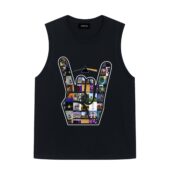 Pink Floyd Rock On Devil Horns Hand Gesture Front Tank Black - OtherBrick