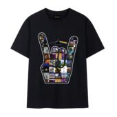 Pink Floyd Rock On Devil Horns Hand Gesture Front Tshirt Black - OtherBrick