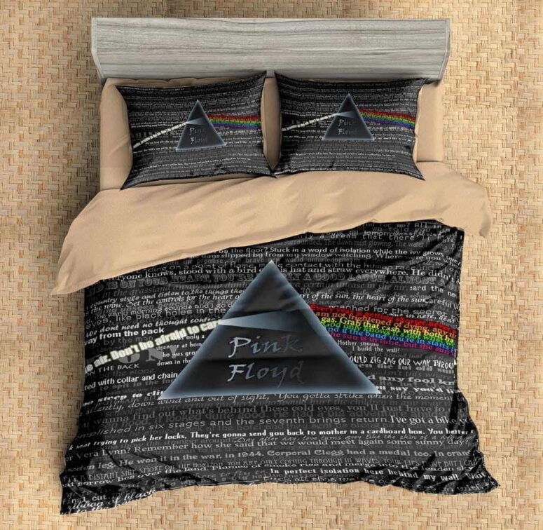 Pink Floyd Lyric Collage Prism Vintage x DSOTM Bedding Set