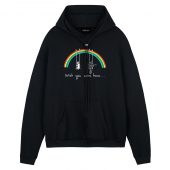 Wish You Were Here Rainbow Rabbit David Gilmour Front Hoodie Black - OtherBrick