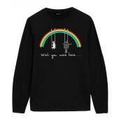 Wish You Were Here Rainbow Rabbit David Gilmour Front Longsleeve Black - OtherBrick