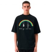 Wish You Were Here Rainbow Rabbit David Gilmour Front Shirt Man Black 1 - OtherBrick