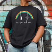 Wish You Were Here Rainbow Rabbit David Gilmour Front Shirt Man Black - OtherBrick