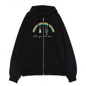 Wish You Were Here Rainbow Rabbit David Gilmour Front Ziphoodie Black - OtherBrick