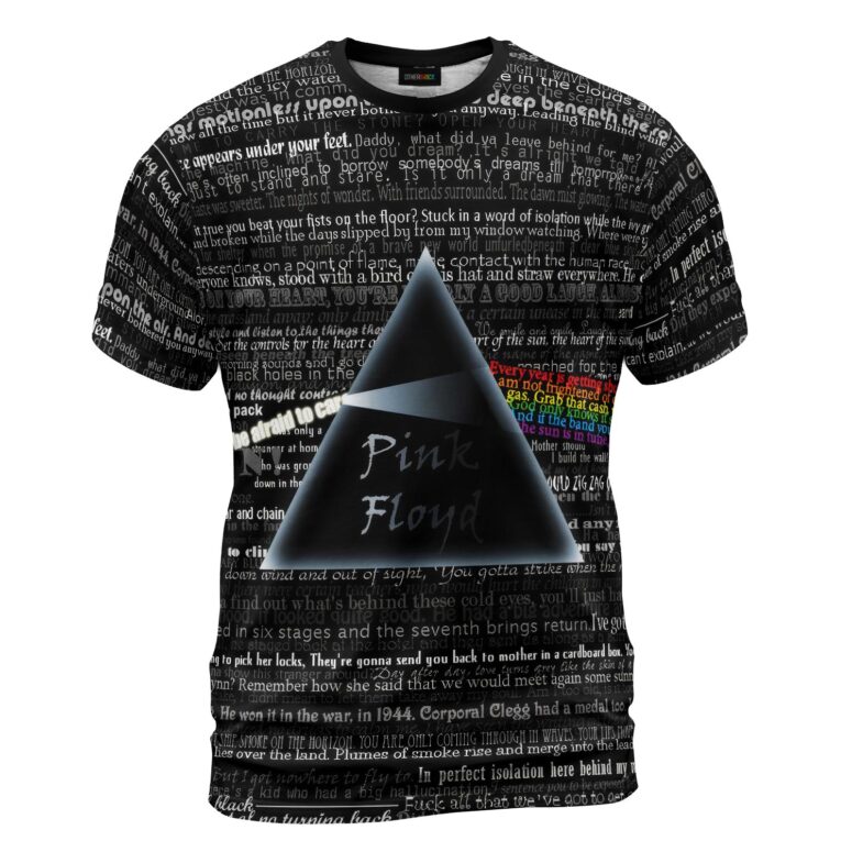 Pink Floyd Lyrics Album Song Collage Prism DSOTM Shirt Pink Floyd Lyrics Album Song Collage Prism DSOTM Shirt