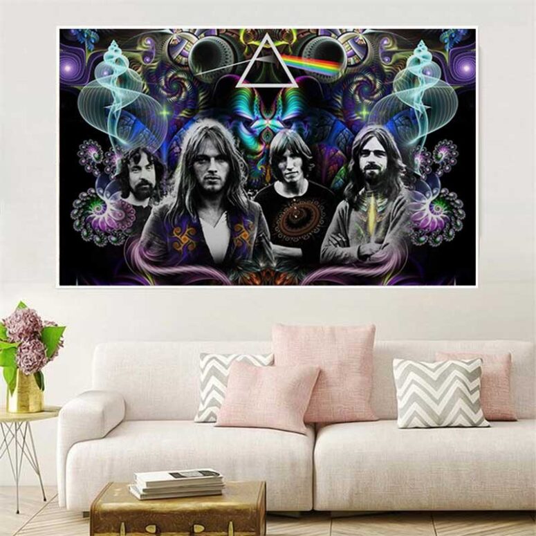 Dark Side Of The Moon Psychedelic Abstract Art Pink Floyd Canvas