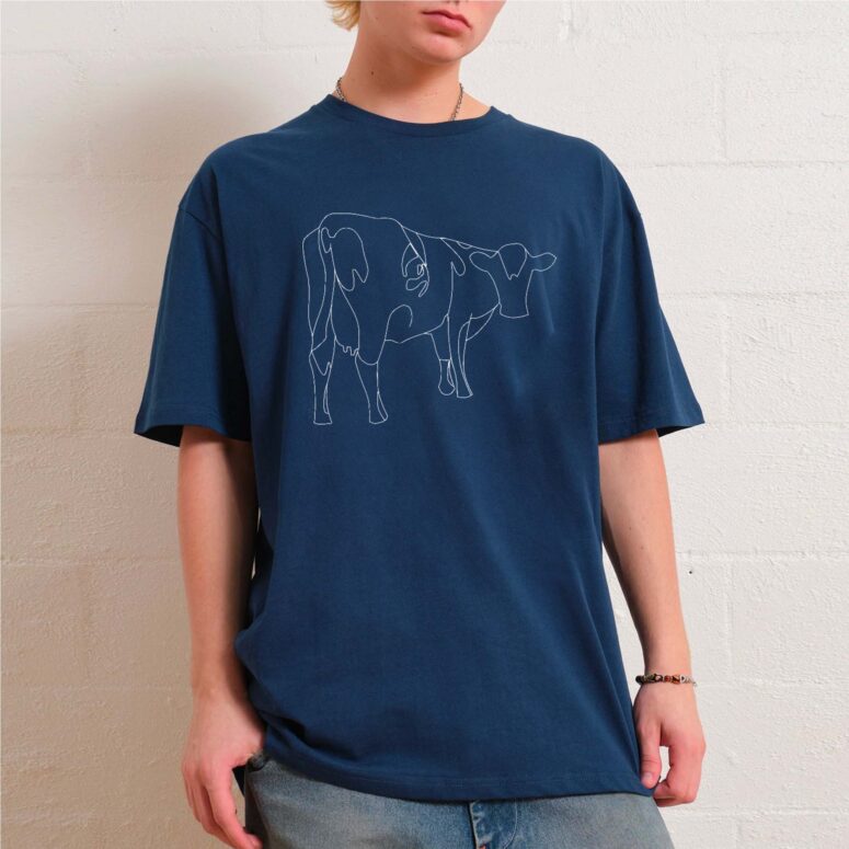 Atom Heart Mother Cow Line Art Pink Floyd Shirt