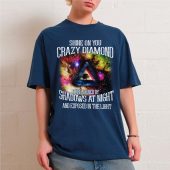 Shine On You Crazy Diamond Shadows At Night Front Shirt Oman Navy - OtherBrick