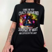 Shine On You Crazy Diamond Shadows At Night Front Shirt Woman Black - OtherBrick