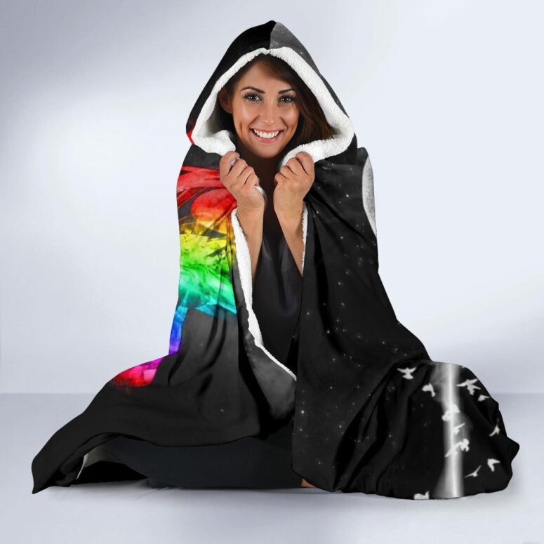 Dark Side Of the Moon in Space Pink Floyd Hooded Blanket Dark Side Of the Moon in Space Pink Floyd Hooded Blanket