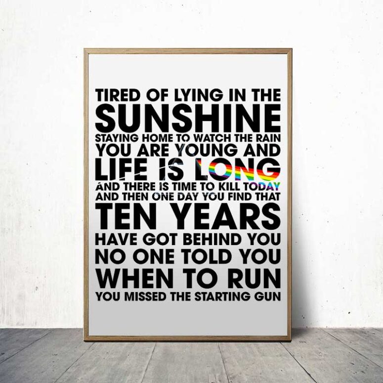 Tired of lying in the sunshine staying home to watch the rain Pink Floyd Canvas Tired of lying in the sunshine staying home to watch the rain Pink Floyd Canvas