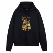 Pink Floyd And Guitar List Albums Art Front Hoodie Black - OtherBrick