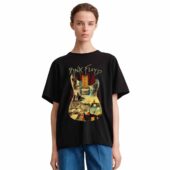 Pink Floyd And Guitar List Albums Art Front Shirt Woman Black 1 - OtherBrick