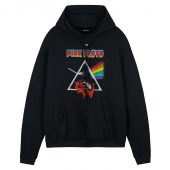 Retro Dark Side Of The Moon Pig Animals Front Hoodie Black - OtherBrick