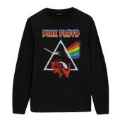 Retro Dark Side Of The Moon Pig Animals Front Longsleeve Black - OtherBrick