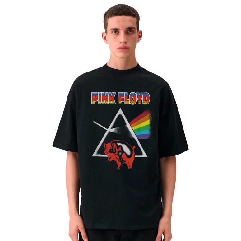Retro Dark Side of the Moon Pig Animals Pink Floyd  Shirt