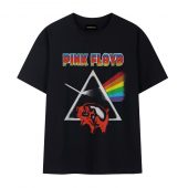 Retro Dark Side Of The Moon Pig Animals Front Tshirt Black - OtherBrick