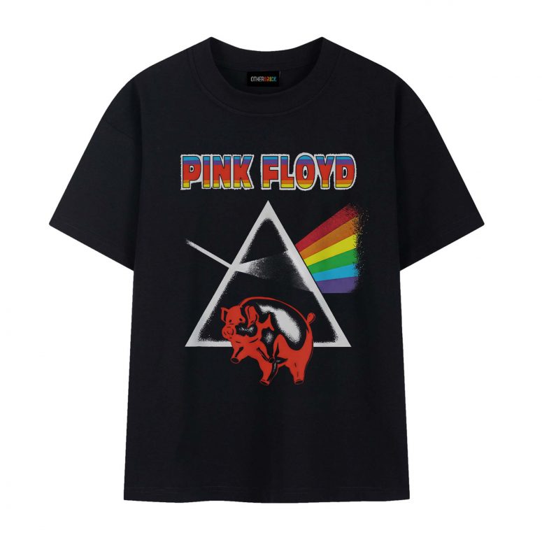 Retro Dark Side of the Moon Pig Animals Pink Floyd  Shirt