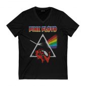Retro Dark Side Of The Moon Pig Animals Front Vneck Black - OtherBrick