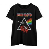 Retro Dark Side Of The Moon Pig Animals Front Wtee Black - OtherBrick
