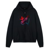 The Wall Love Flower Front Hoodie Black - OtherBrick