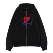 The Wall Love Flower Front Ziphoodie Black - OtherBrick