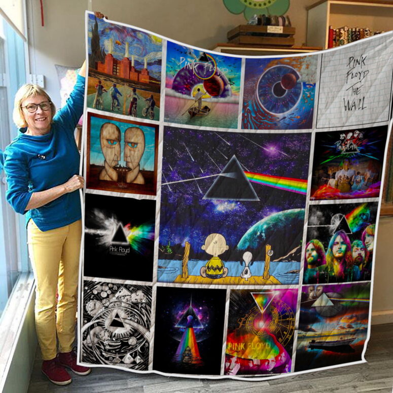 Pink Floyd DSOTM The Wall Pulse Album Cover Collage Quilt Pink Floyd DSOTM The Wall Pulse Album Cover Collage Quilt
