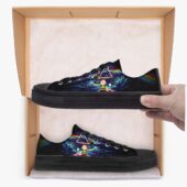 Snoopy Charlie Brown Watching Dsotm Eclipse – Pink Floyd Low Top Retro Canvas Shoes Mockup - OtherBrick