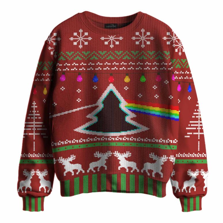 Dark Side Of Christmas Red - Pink Floyd Ugly Christmas Sweater