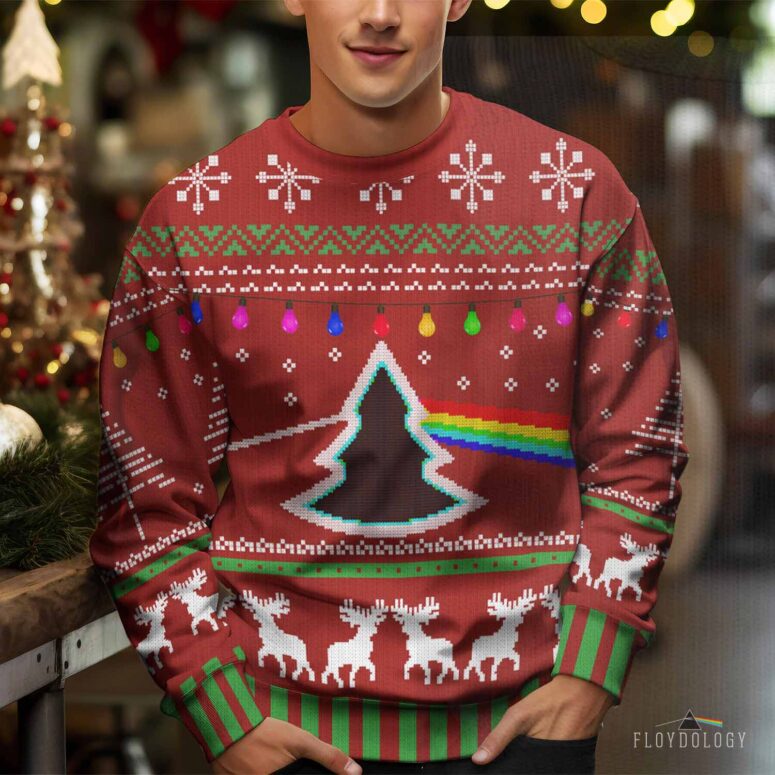 Dark Side Of Christmas Red - Pink Floyd Ugly Christmas Sweater