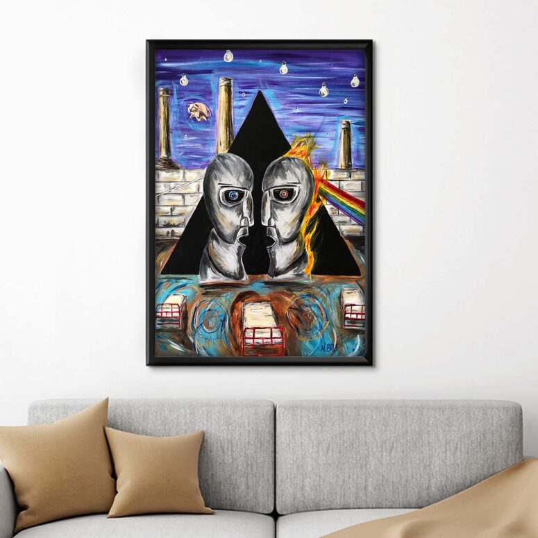 Pink Floyd Album Cover Drawing Art Canvas