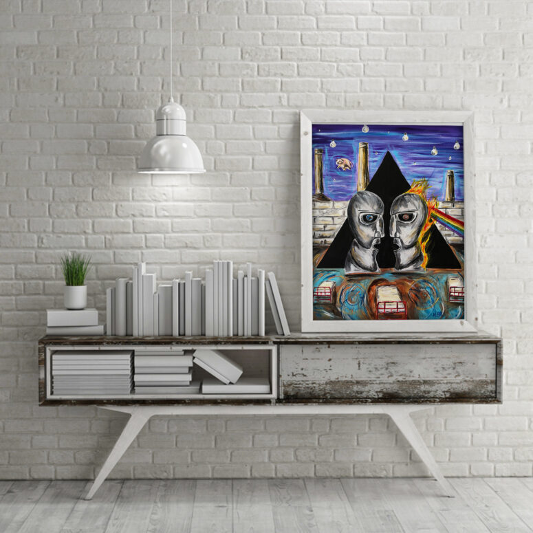 Pink Floyd Album Cover Drawing Art Canvas