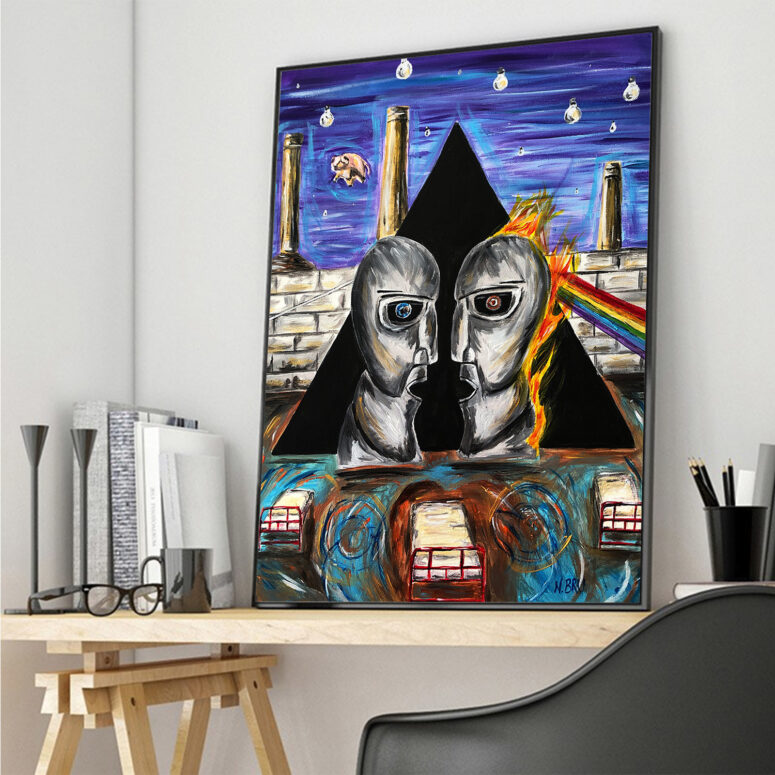 Pink Floyd Album Cover Drawing Art Canvas