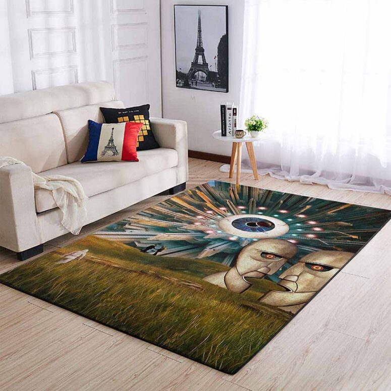 Division Bell Stone Headsz Psychedelic Pulse Pink Floyd Rug