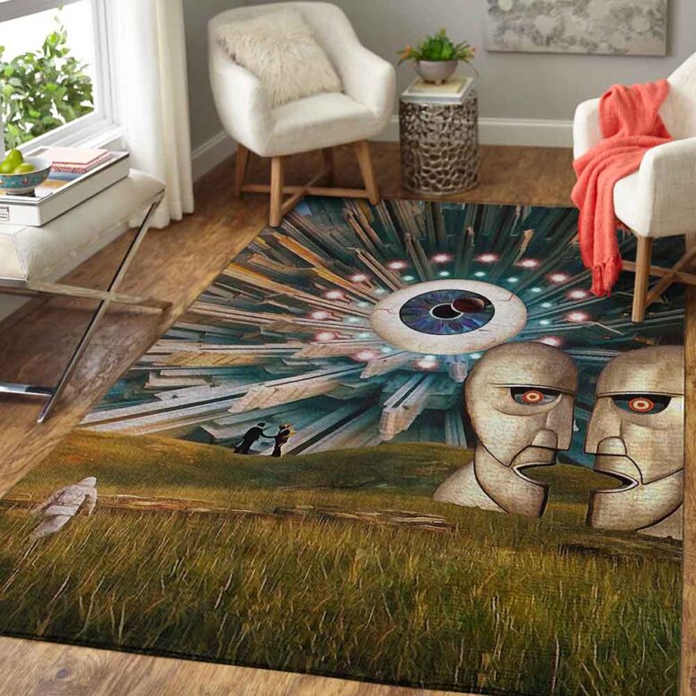Division Bell Stone Headsz Psychedelic Pulse Pink Floyd Rug