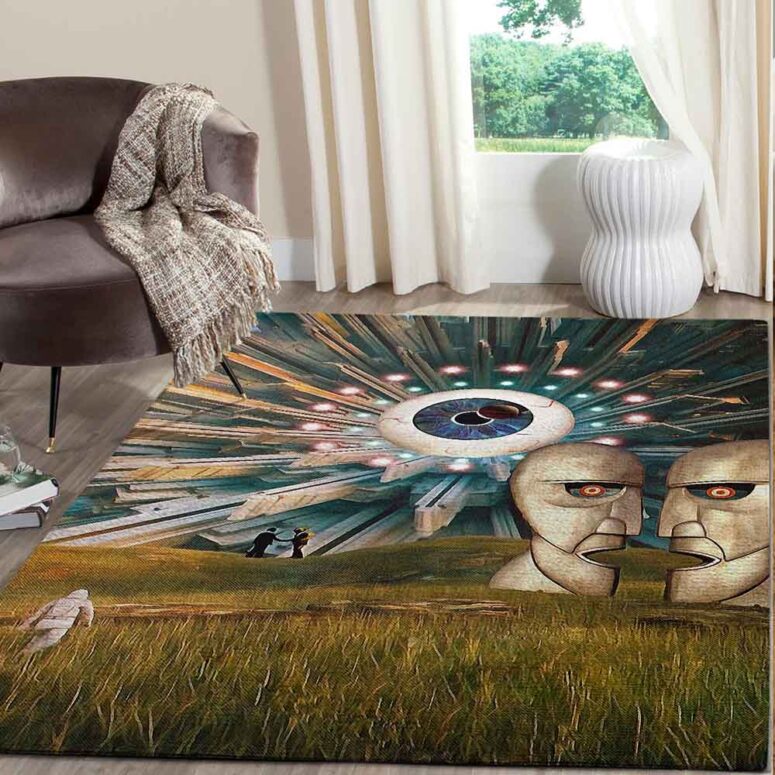 Division Bell Stone Headsz Psychedelic Pulse Pink Floyd Rug