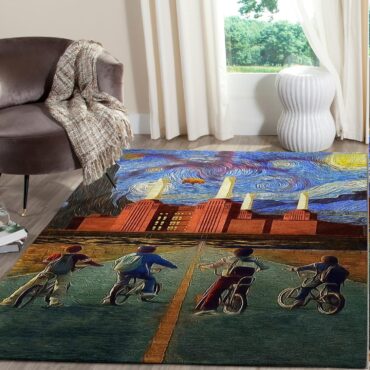 Pink Floyd Stranger Van Gogh Things Rug