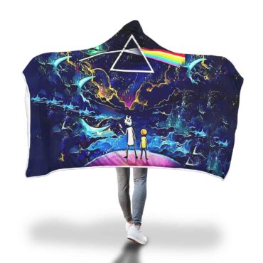 Rick and Morty The Dark Side Of The Moon Pink Floyd Hooded Blanket Rick and Morty The Dark Side Of The Moon Pink Floyd Hooded Blanket