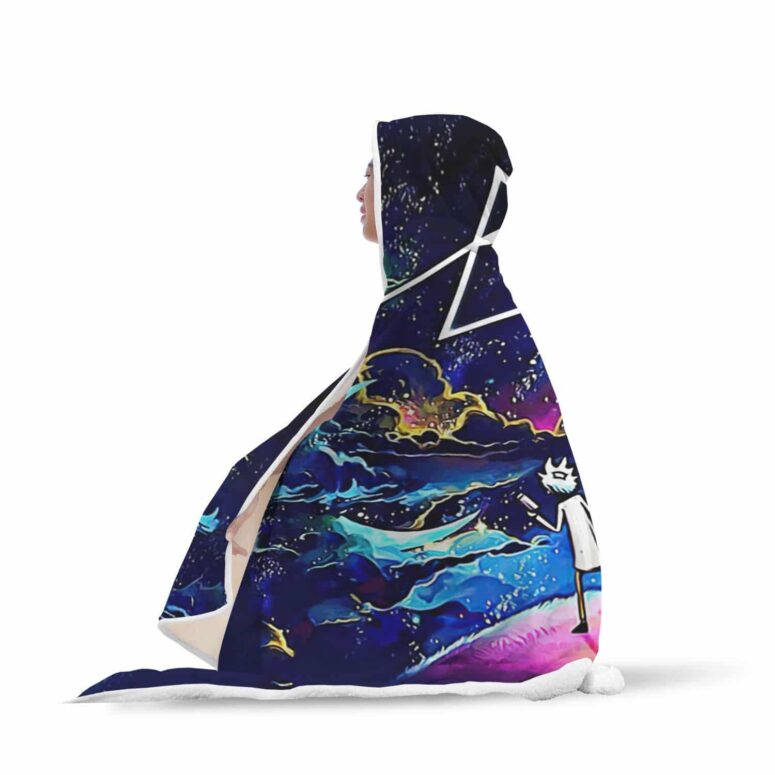 Rick and Morty The Dark Side Of The Moon Pink Floyd Hooded Blanket