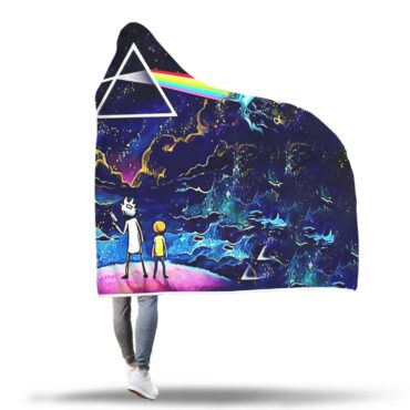 Rick and Morty The Dark Side Of The Moon Pink Floyd Hooded Blanket