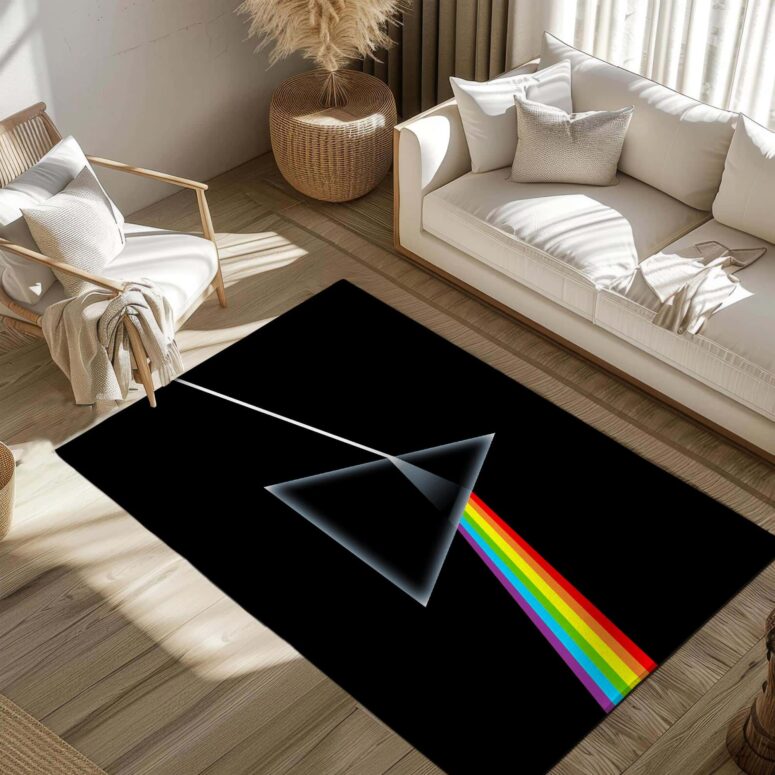 Dark Side Of Moon Prism Rainbow Pink Floyd Rug Dark Side Of Moon Prism Rainbow Pink Floyd Rug