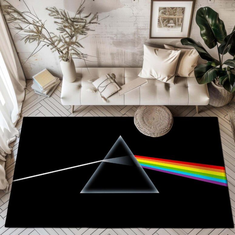 Dark Side Of Moon Prism Rainbow Pink Floyd Rug Dark Side Of Moon Prism Rainbow Pink Floyd Rug