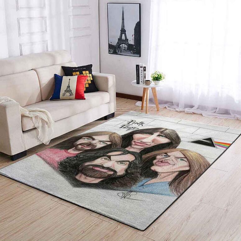 Musician Cartoons and Caricatures Pink Floyd Rug