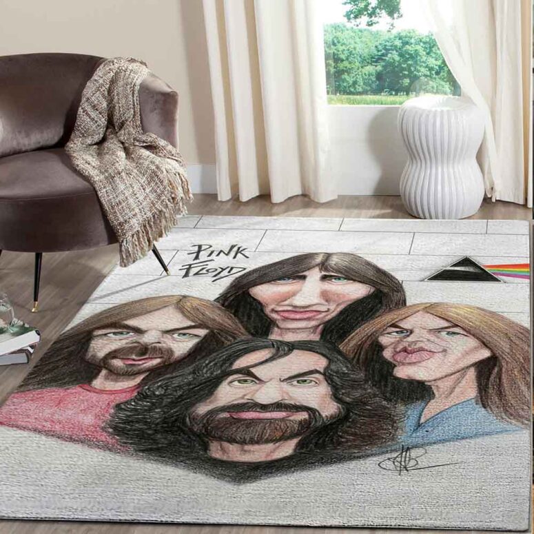 Musician Cartoons and Caricatures Pink Floyd Rug