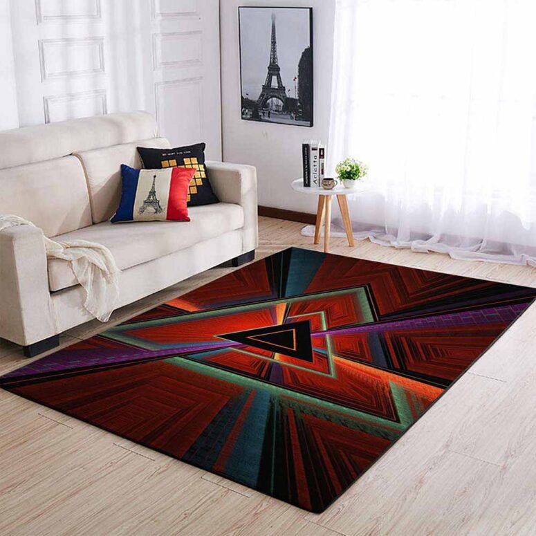 Pink Floyd Dark Side Of Moon Geometric Triangle Abstract Rug