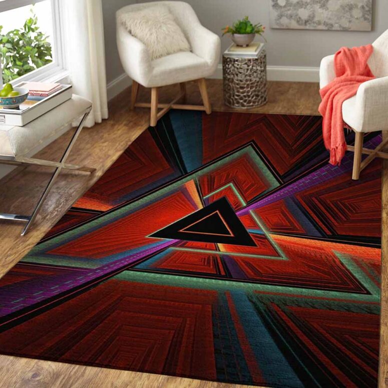 Pink Floyd Dark Side Of Moon Geometric Triangle Abstract Rug