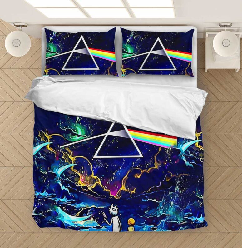 Rick and Morty The Dark Side Of The Moon Pink Floyd Bedding Set Rick and Morty The Dark Side Of The Moon Pink Floyd Bedding Set